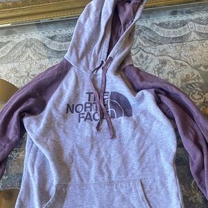The North Face Heather Gray and Plum Hoodie